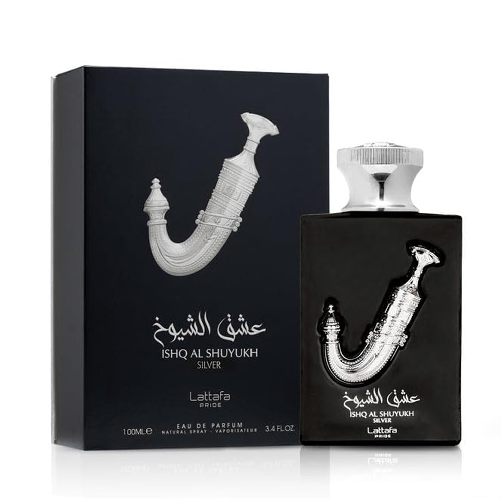 Lattafa Ishq Al Shuyukh Silver Eau de Parfum - 3.4 oz (100ml) Luxury EDP Spray - Unisex Signature Fragrance