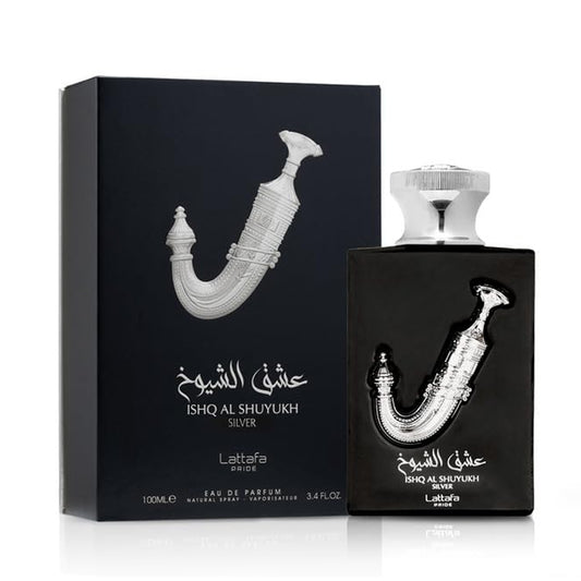 Lattafa Ishq Al Shuyukh Silver Eau de Parfum - 3.4 oz (100ml) Luxury EDP Spray - Unisex Signature Fragrance
