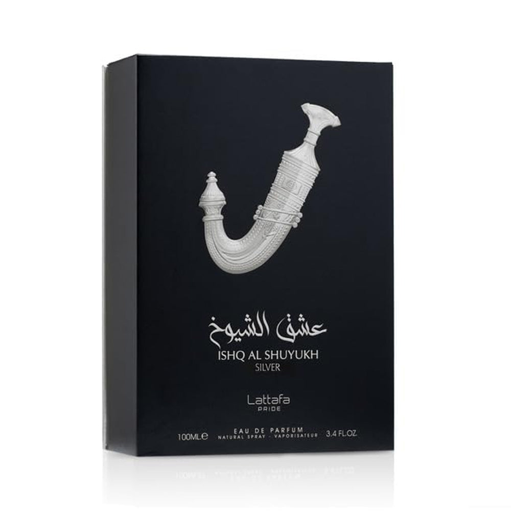 Lattafa Ishq Al Shuyukh Silver Eau de Parfum - 3.4 oz (100ml) Luxury EDP Spray - Unisex Signature Fragrance