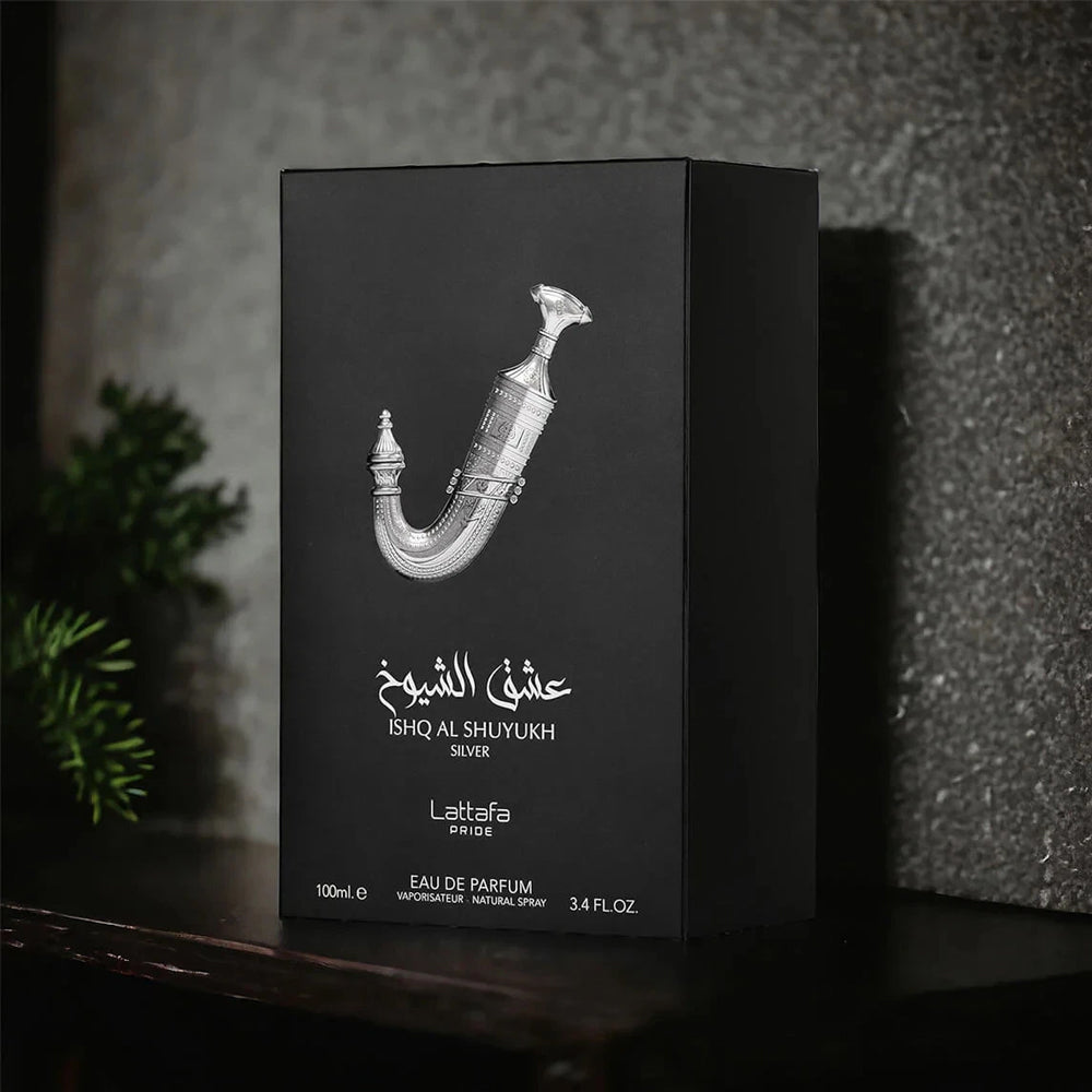 Lattafa Ishq Al Shuyukh Silver Eau de Parfum - 3.4 oz (100ml) Luxury EDP Spray - Unisex Signature Fragrance