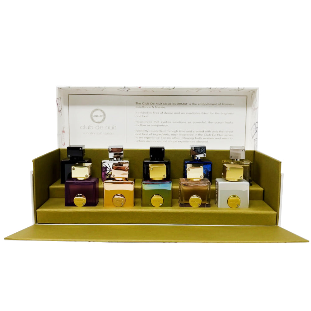 Armaf Club De Nuit 10-Piece Luxury Parfum Discovery Set - 10 x 0.017 oz (5ml) Deluxe Travel Minis