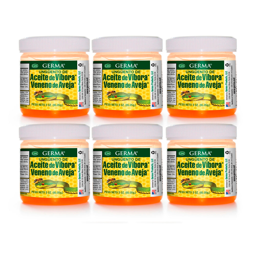 Germa Snake Oil & Bee Venom Ointment/Pomada Aceite de Vibora Veneno de Abeja 3Oz. Pack of 6