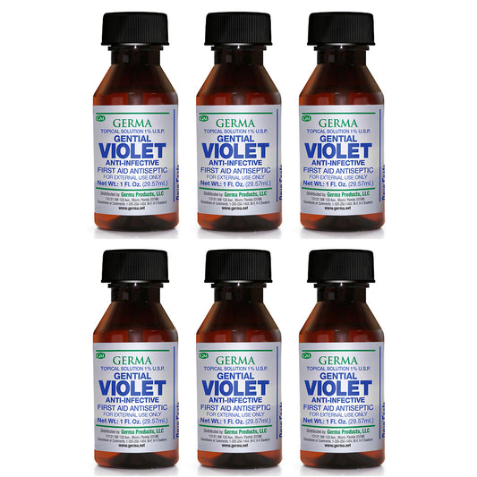 Germa Gentian Violet Antiseptic/Violeta Cristal Antiseptico 1 Oz. Pack of 6