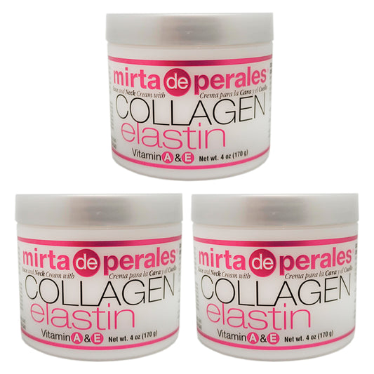 Mirta De Perales Collagen Face & Neck Cream, Anti-aging, Moisturizer, Skincare 4 Oz. Pack of 3