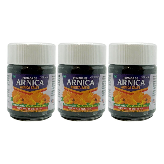 Germa Arnica Ointment, Pain Relief/Pomada de Arnica, Alivio de Dolor - Black 2oz. Pack of 3