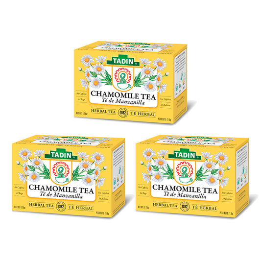 Tadin Tea Manzanilla / Chamomile. 24 Bags. 0.84 Oz. Pack of 3