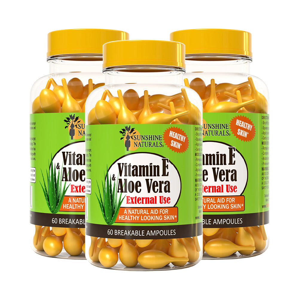 Sunshine Naturals Vitamin E and Aloe Vera Moisturizer. For Dry Skin. 60 Vials