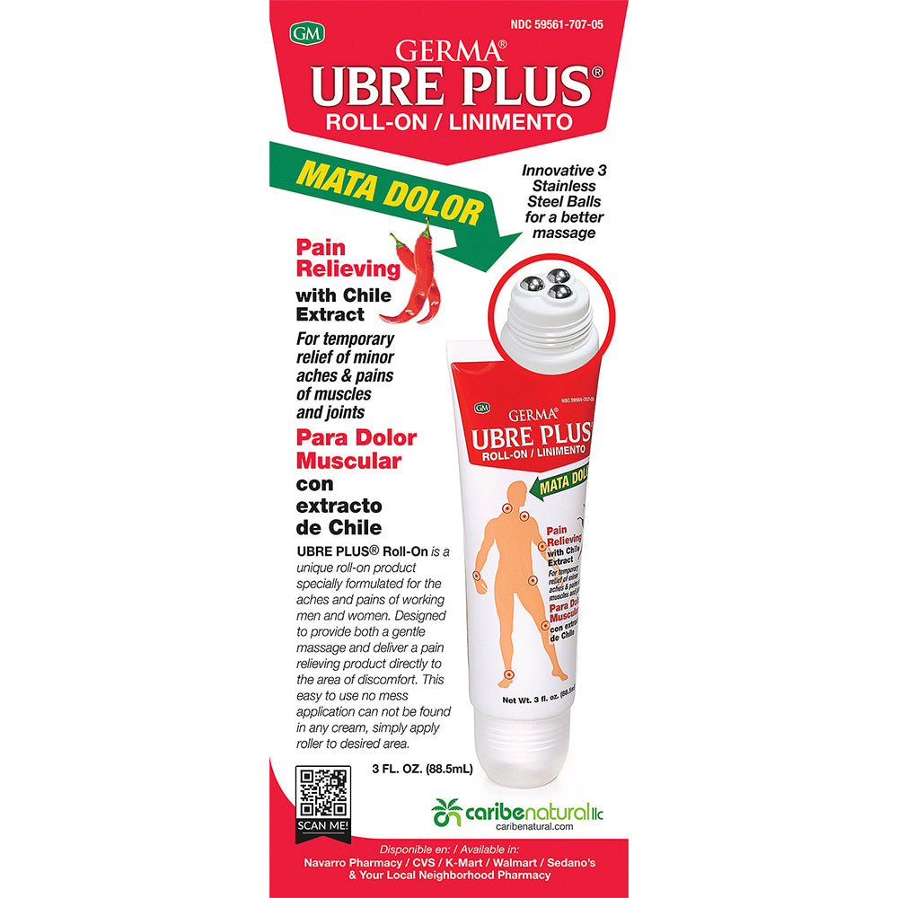 Germa Udder PLUS Roll On Pain Relief/Ubre Plus Rolon Alivia Dolor 3 Oz. Pack of 3