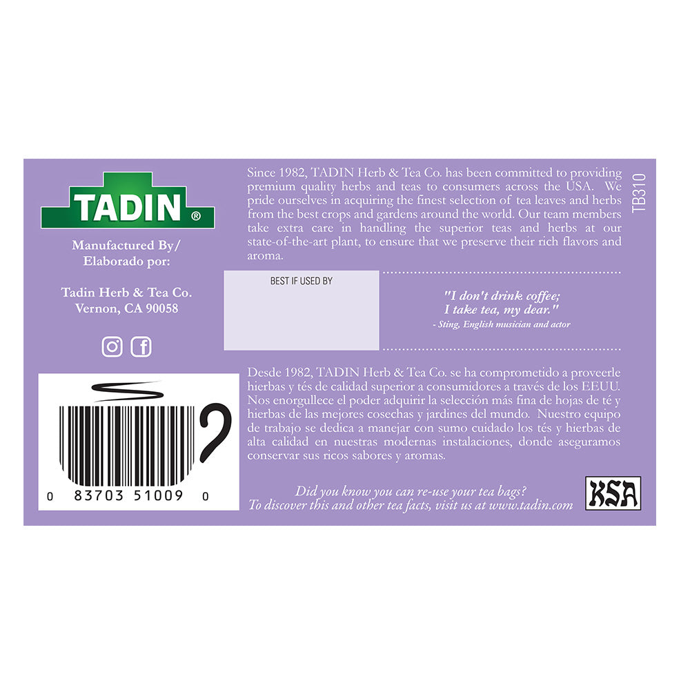 Tadin Tea Pasiflora / Passion Flower. 24 Bags. 0.84 Oz - Pack 2