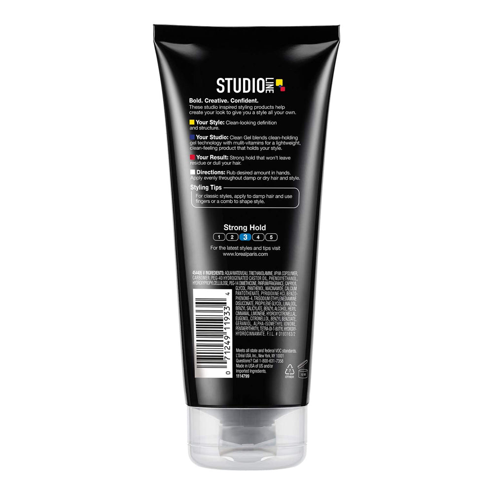 L'Oreal Paris Studio Line Clean Gel, Strong Hold, 6.8 Ounce.