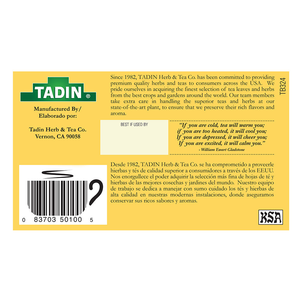 Tadin Tea Manzanilla / Chamomile. 24 Bags. 0.84 Oz. Pack of 6