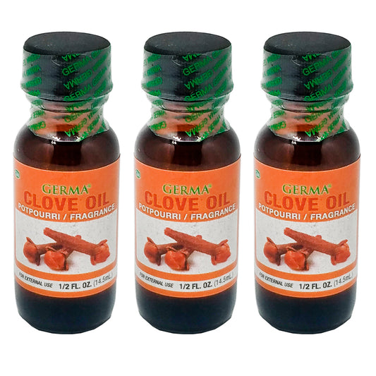 Germa Clove Oil, Remedy for Skin/Aceite de Clavo, Remedio para la Piel - 0.5oz. Pack of 3