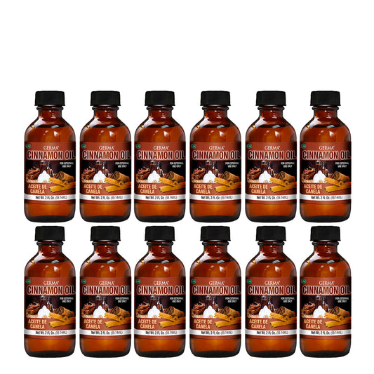 Germa Cinnamon Oil, Relaxing Aroma/Aceite de Canela, Aroma Relajante - 2oz. Pack of 12