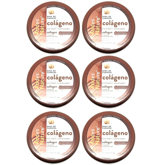 Andes Nature Baba De Caracol Cosmetic Cream, Collagen 5.1 Fl Oz / 150 ml. Pack of 6.