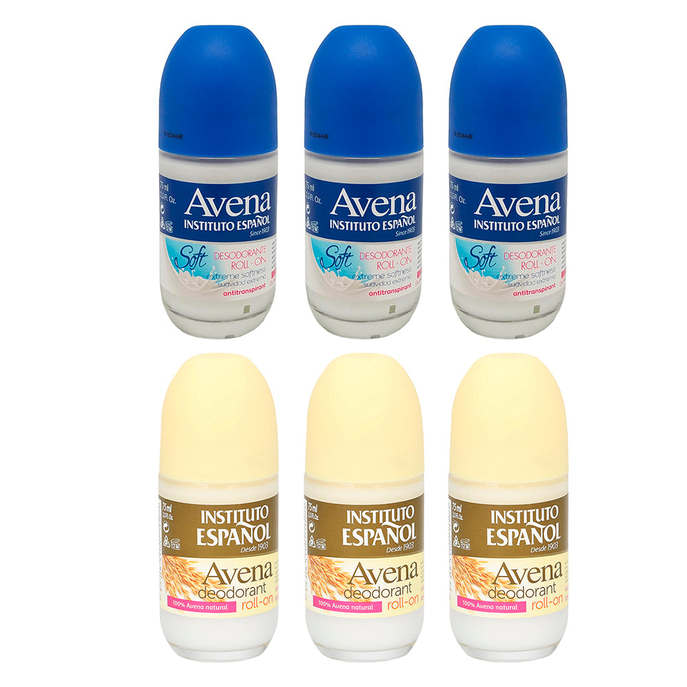 Instituto Español Avena Deodorant 2.5 Fl Oz. - Pack of 3+ Instituto Español Milk Leche Roll-on Deodorant 2.5 Fl Oz - Pack of 3