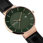 Bering Time Rose Gold Steel Case with Green Dial Men's Solar Watch. 14639-469