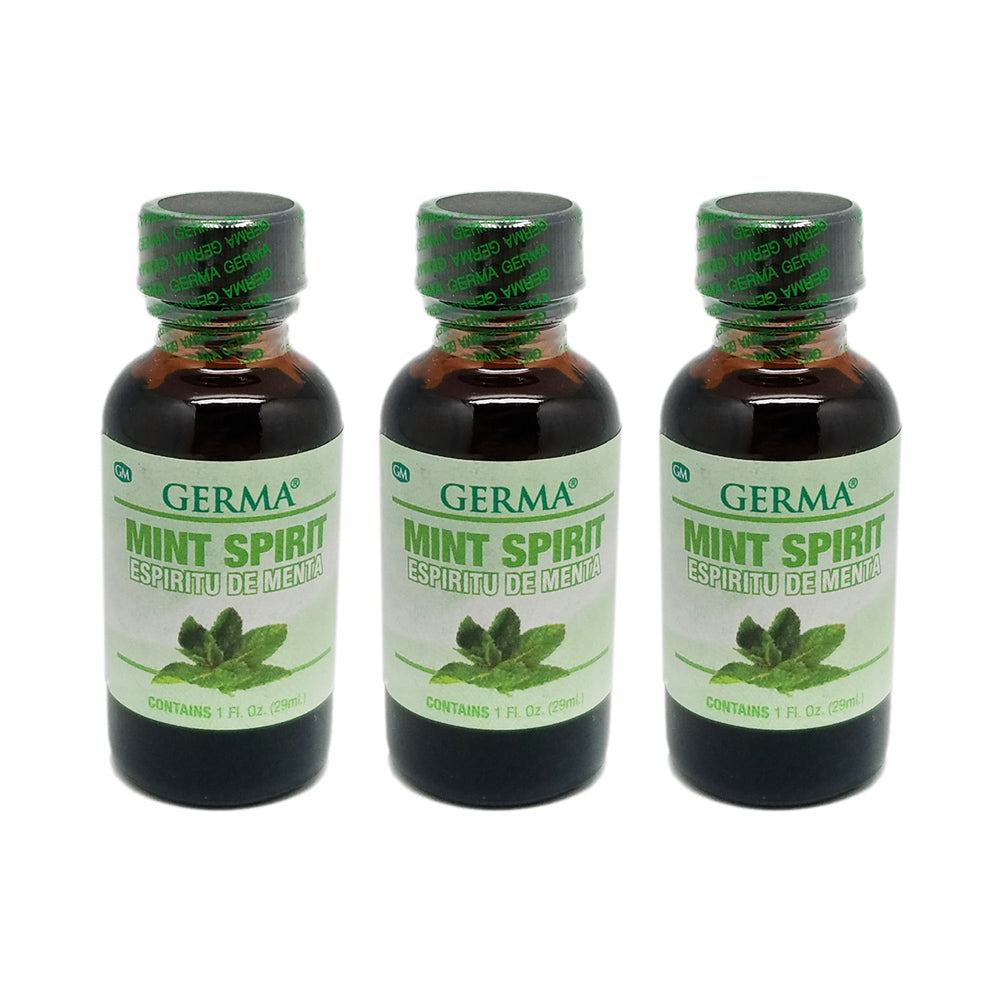 Germa Mint Spirit, Herbal Remedy/Espiritu de Menta, Remedio Natural 1Oz. Pack of 3