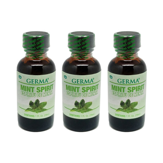 Germa Mint Spirit, Herbal Remedy/Espiritu de Menta, Remedio Natural 1Oz. Pack of 3