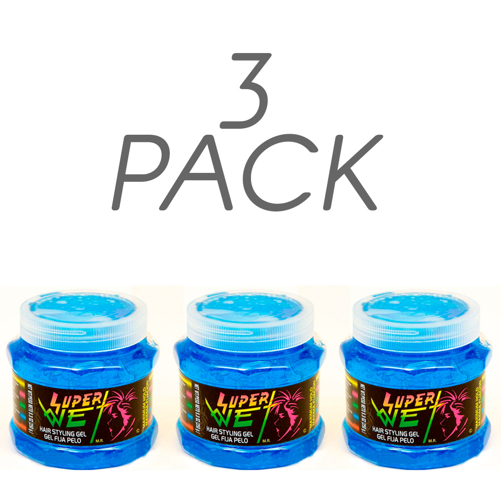 Super Wet Hair Styling Gel, 8.8 Oz / 250 g. Pack of 3