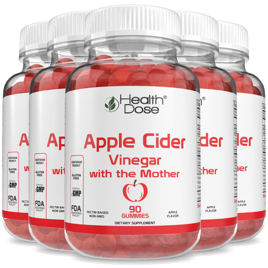 Health Dose Apple Cider Vinegar Gummies x 90 count - Pack of 5