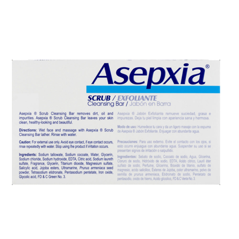 Asepxia Scrub Deep Cleansing Bar, Jabon With Hydro-Force 4oz. Pack of 5