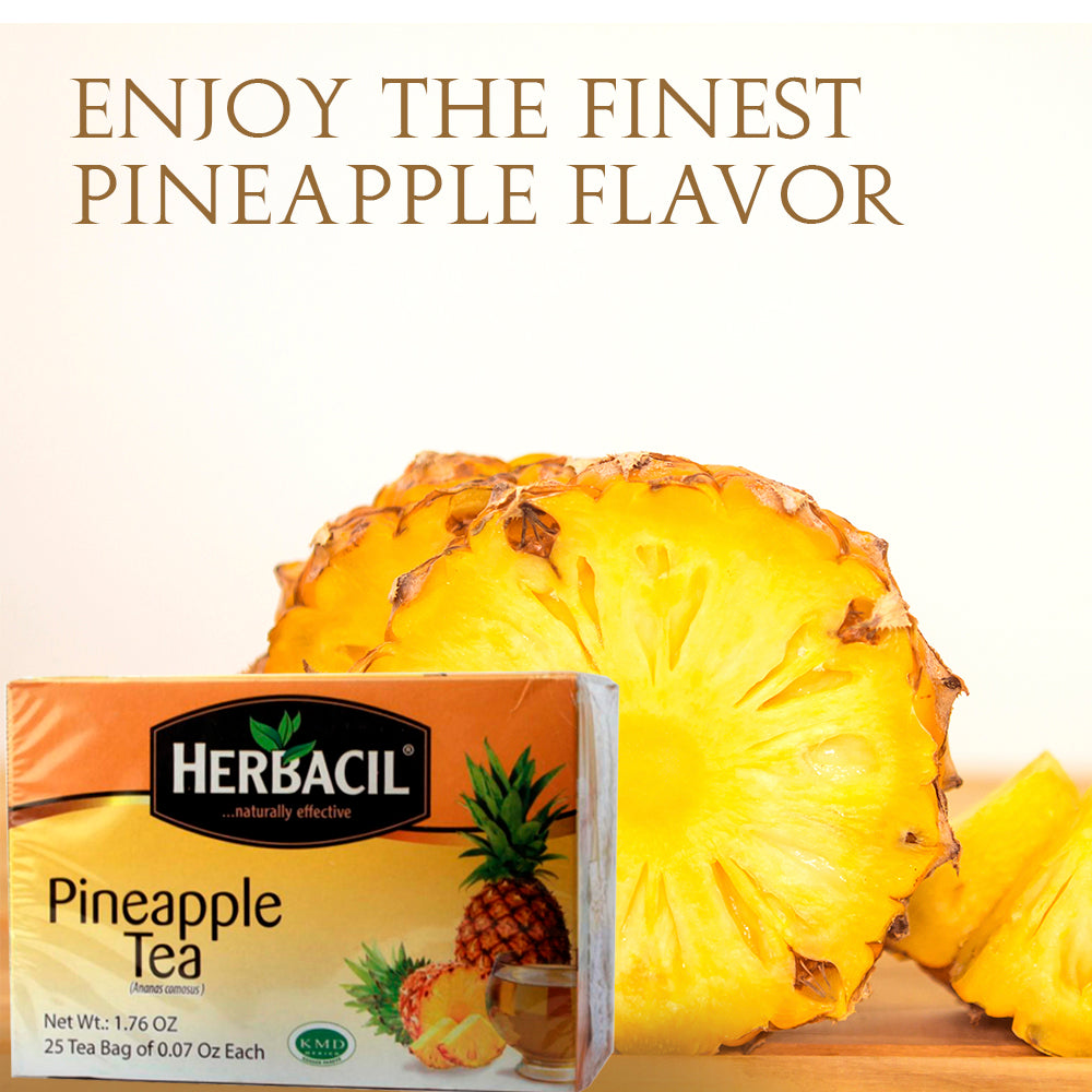 Herbacil Natural Pineapple Tea. 1.76 oz. 25 Bags. Pack of 3