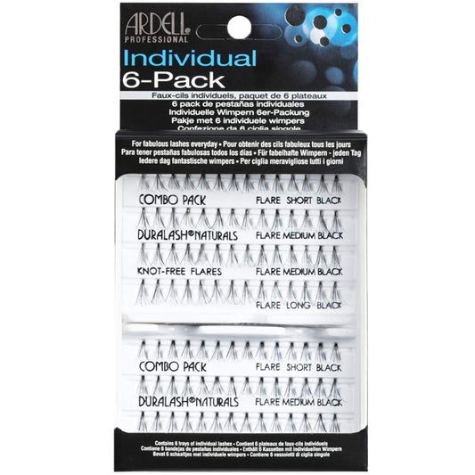 Ardell Professional 6 Pack Individual Knot-Free Eyelashes. All Lengths. Black