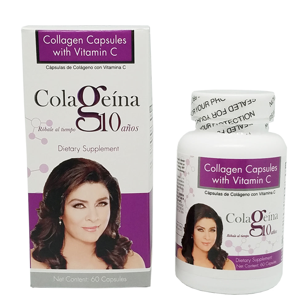 Colageina 10 by Victoria Ruffo, Collagen & Vitamin C 60 caps. Pack of 6