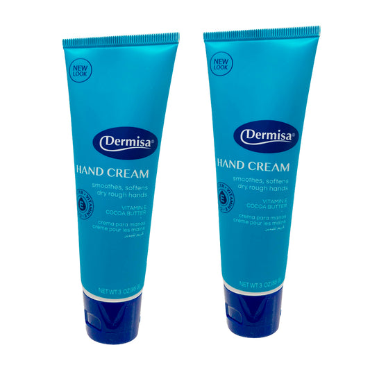 Dermisa Hand Cream with Vitamin-E, Softens and Protects 3 Oz / 85 g. Pack of 2