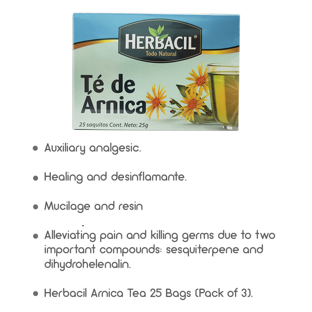 Herbacil Arnica Tea 25-Bags 0.88 Oz / 25 g. - Pack of 2