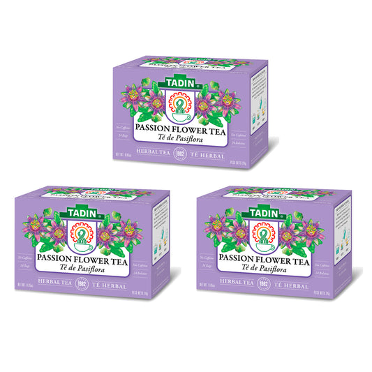 Tadin Tea Pasiflora / Passion Flower. 24 Bags. 0.84 Oz. Pack of 3