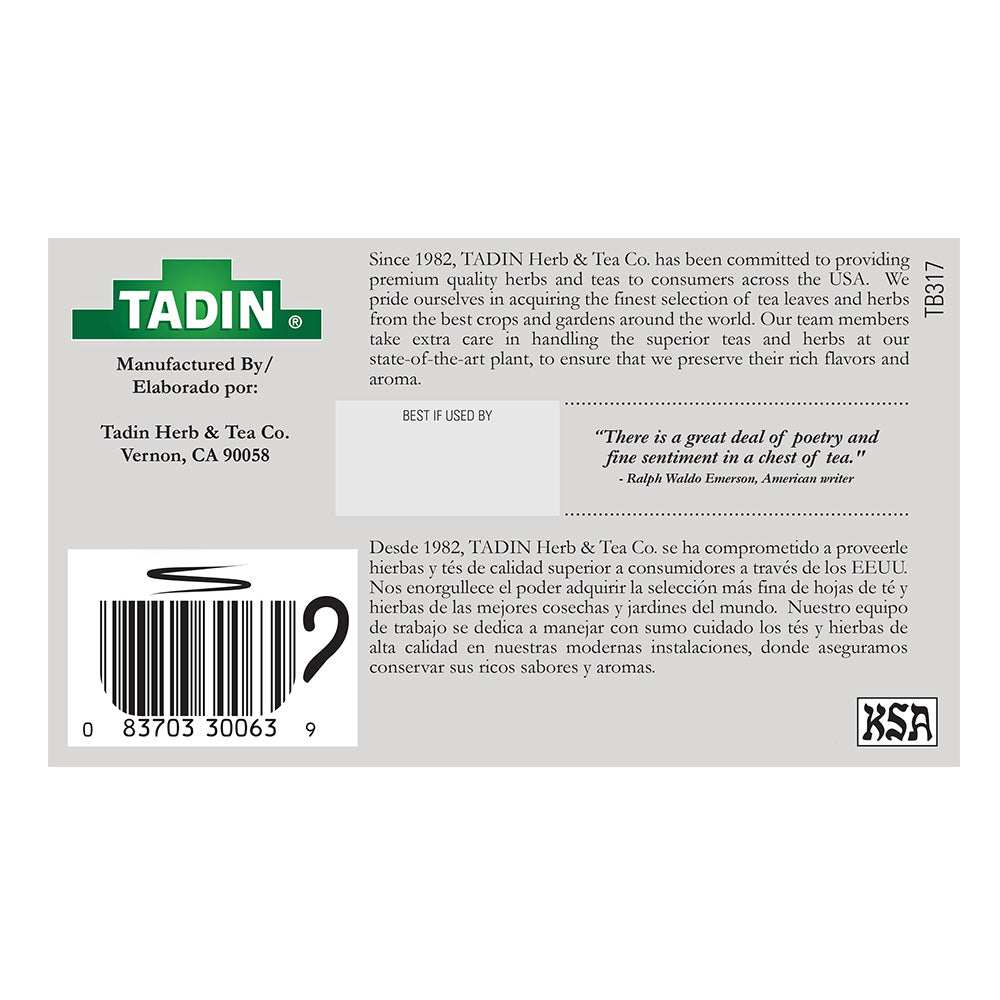 Tadin Tea Menta / Peppermint. 24 Bags. 0.85 Oz. Pack of 6