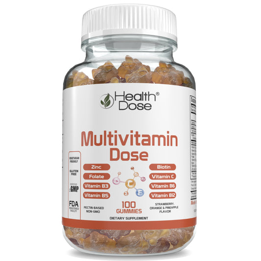 Health Dose Multivitamin Dose Adults 100 Gummies Strawberry Orange Pinaple
