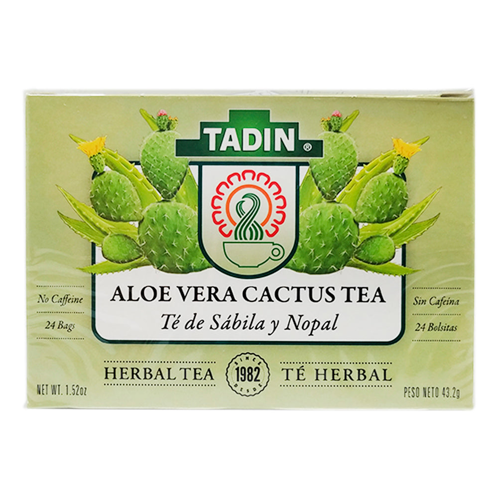 Tadin Tea Aloe Vera With Cactus, Te De Sábila y Nopal 24 Bags Pack of 6