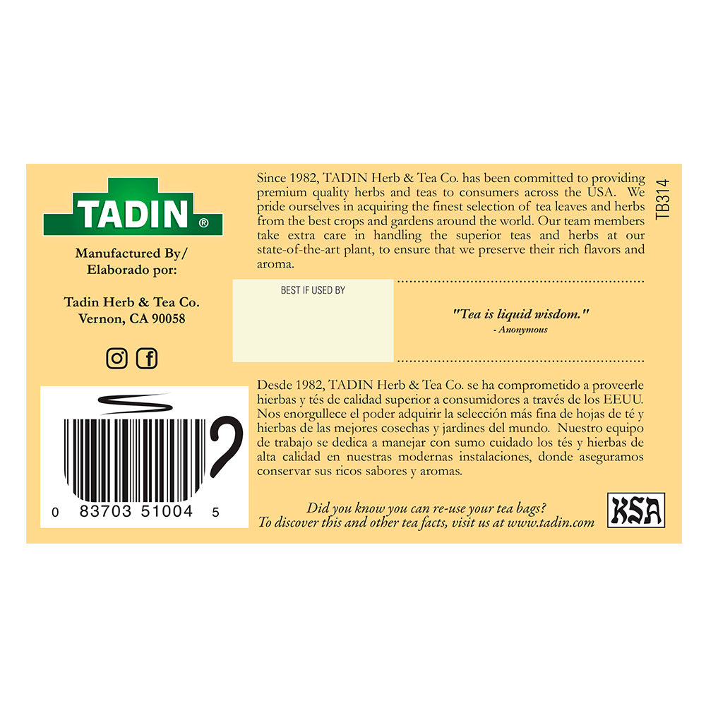 Tadin Tea Canelita / Cinnamon Tea Blend. 24 Bags. 1.52 Oz. Pack of 3