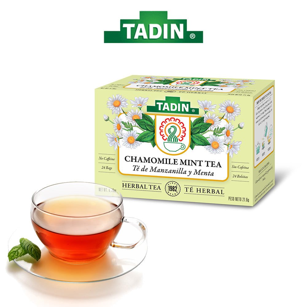 Tadin Tea Manzanilla con Menta / Chamomile with Mint. 24 Bags. 0.84 Oz. Pack of 6