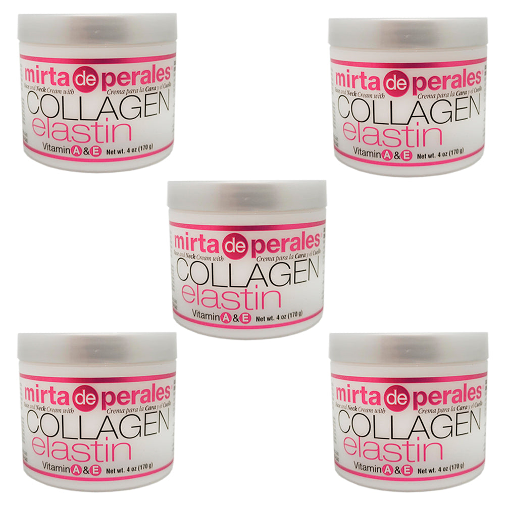 Mirta De Perales Collagen Face & Neck Cream, Anti-aging, Moisturizer, Skincare 4 Oz. Pack of 5