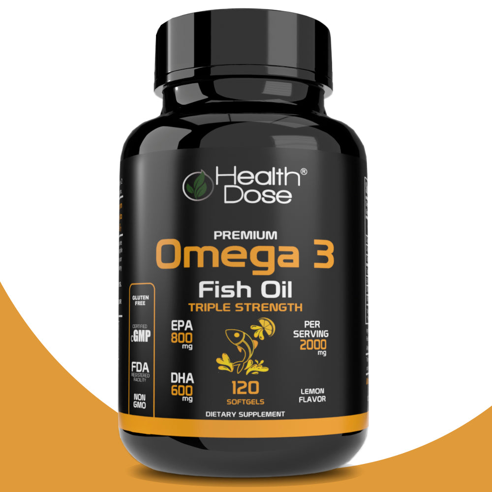 Health Dose Premium Omega 3 Fish Oil Triple Strength x 120 Softgels - Pack of 5