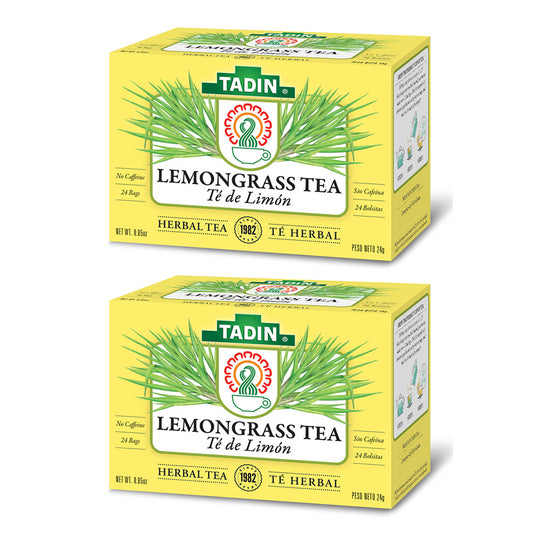 Tadin Tea Té de Limón / Lemongrass. 24 Bags. 0.84 Oz - Pack of 2