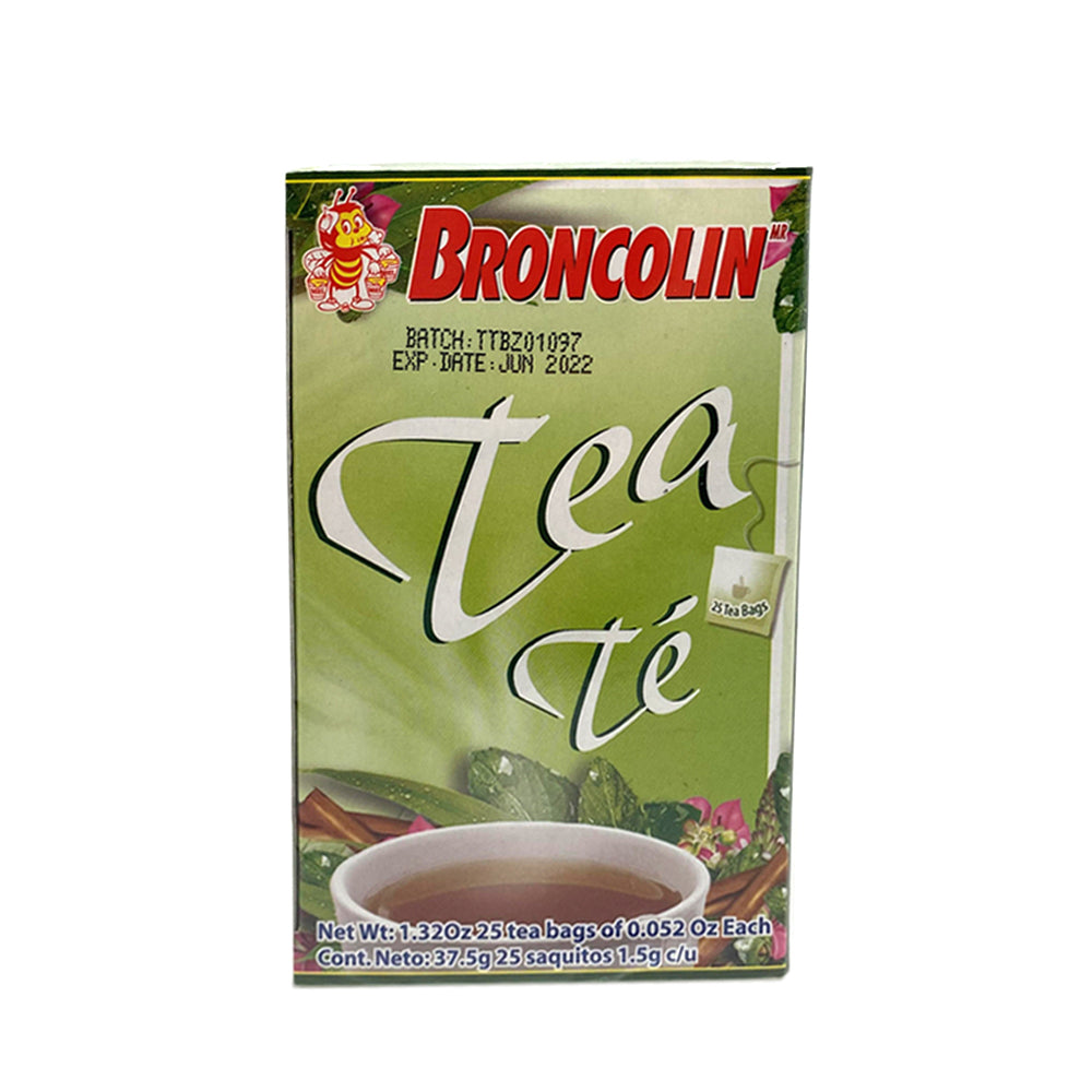 Broncolin Herbal Tea. Flu Relief. 25 Bags. 1.32 oz. Pack of 2