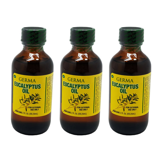 Germa Eucalyptus Oil Natural Emollient/Aceite de Eucalipto Emoliente Natural 2oz. Pack of 3