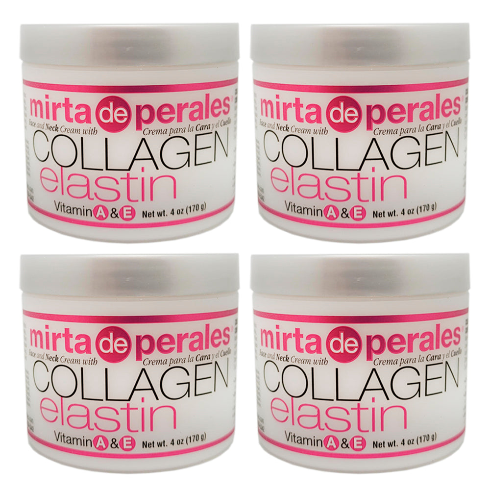 Mirta De Perales Collagen Face & Neck Cream, Anti-aging, Moisturizer, Skincare 4 Oz. Pack of 4