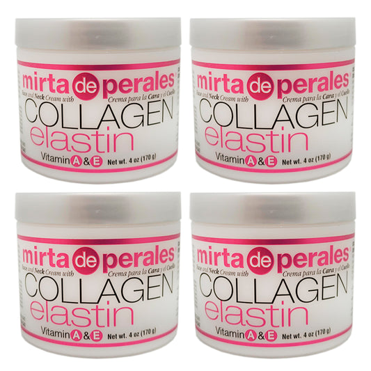 Mirta De Perales Collagen Face & Neck Cream, Anti-aging, Moisturizer, Skincare 4 Oz. Pack of 4