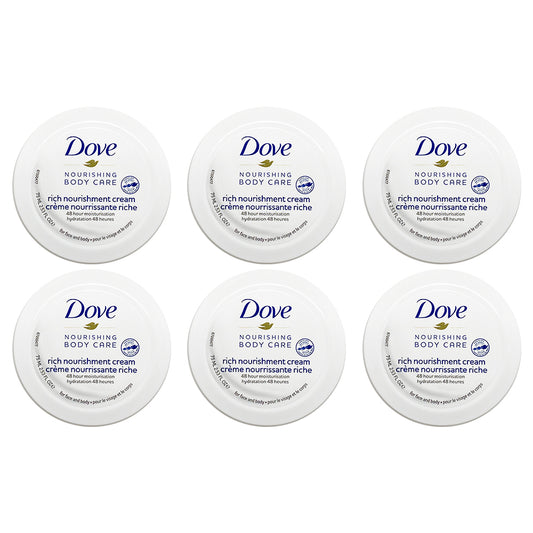 Dove Intensive Nourishing Cream Blue 2.53 FO. Pack of 6