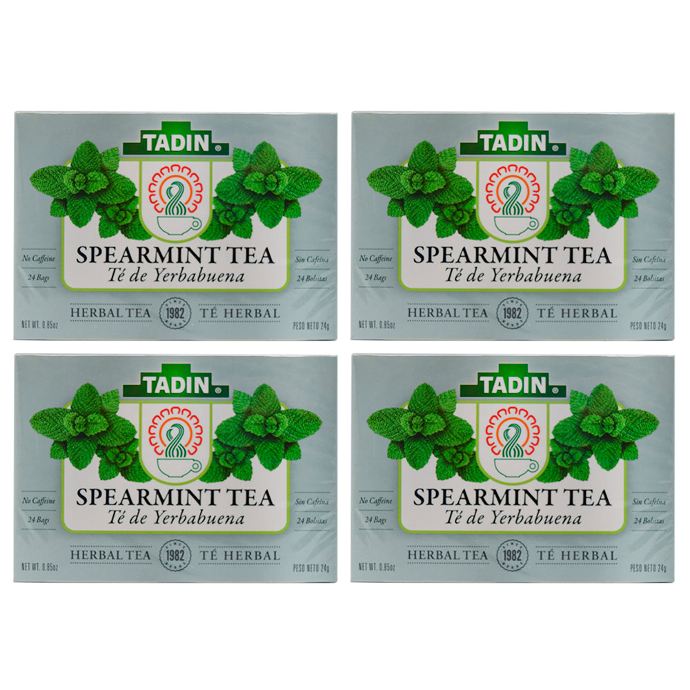 Tadin Tea Yerbabuena Spearmint 24 Bags. Pack of 4