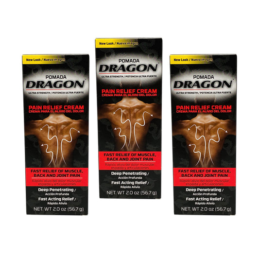 Pomada Dragon Pain Relief Cream, 2 Oz / 57 gr. Pack of 3