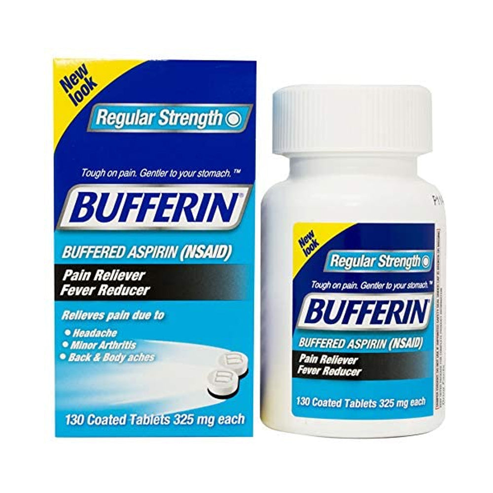 Bufferin, Buffered Aspirin 325Mg 130 Coated Tablets - Pack Of 3