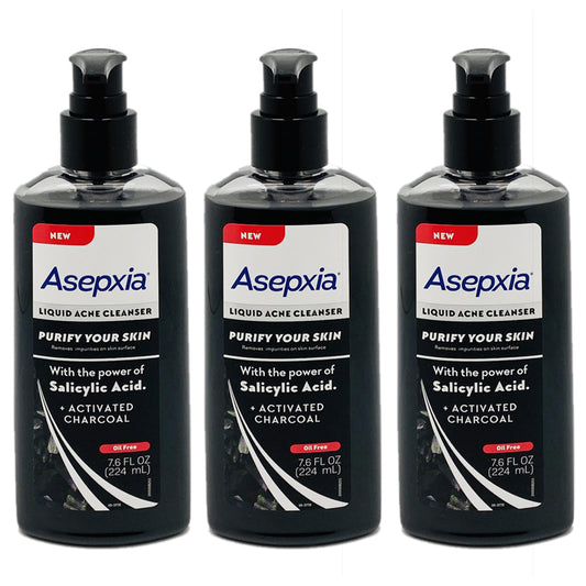 Asepxia Liquid Acne Cleanser Activated Charcoal - Pack of 3