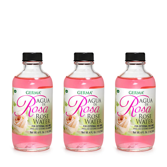 Germa Rosewater, Anti-Aging/Agua de Rosa, Rejuvenecedor 4 Oz. Pack of 3