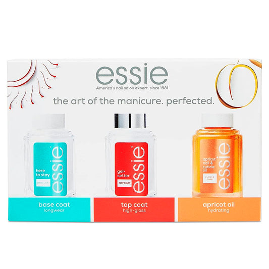 Essie Nail Care Kit. Longwear Base coat, High-gloss Top coat, Nail & Cuticle Oil